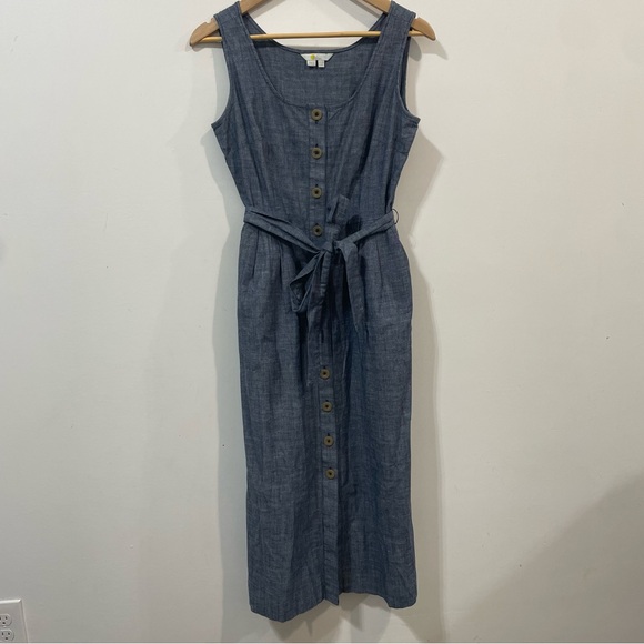 Boden Blue Sleeveless Scoop Neck Midi Sundress - Picture 3 of 13